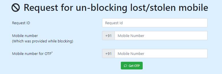 unblock lost stolen phone ceir form