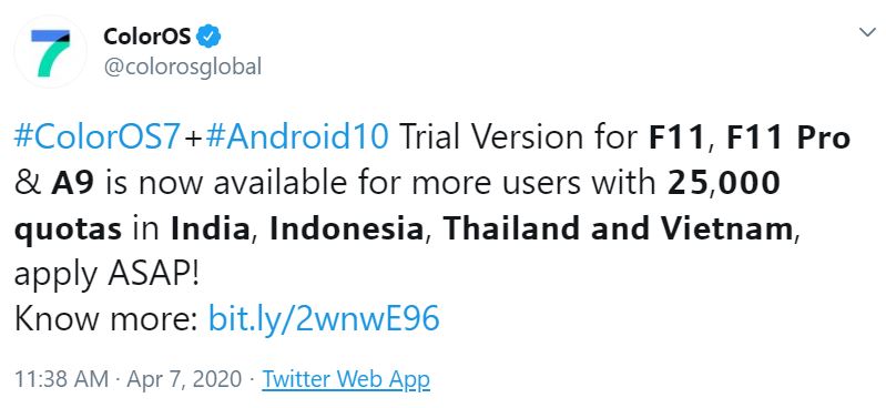 tweet about f11, a9 and k5 update