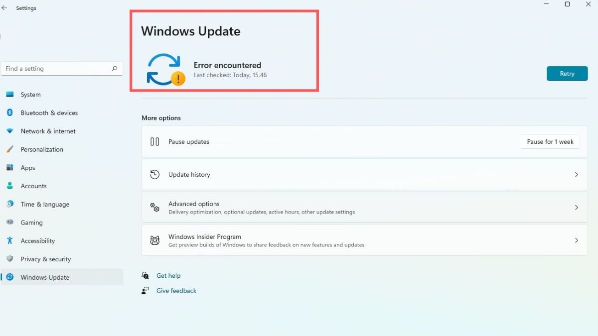 Windows 11 Update Error Encountered Issue