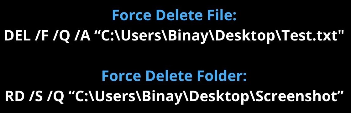 force delete command