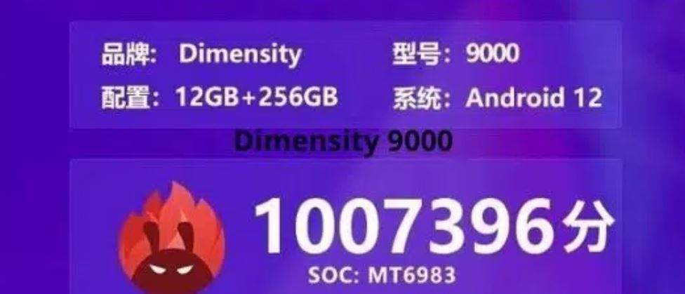 Dimensity 9000 antutu