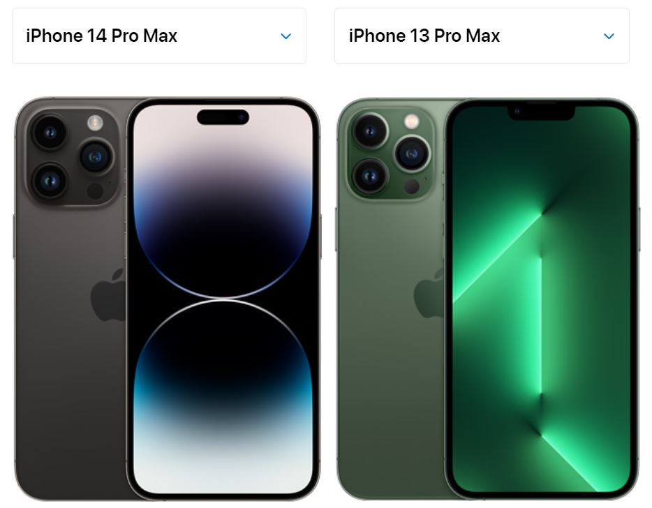iPhone 14 and 13 Pro Max look