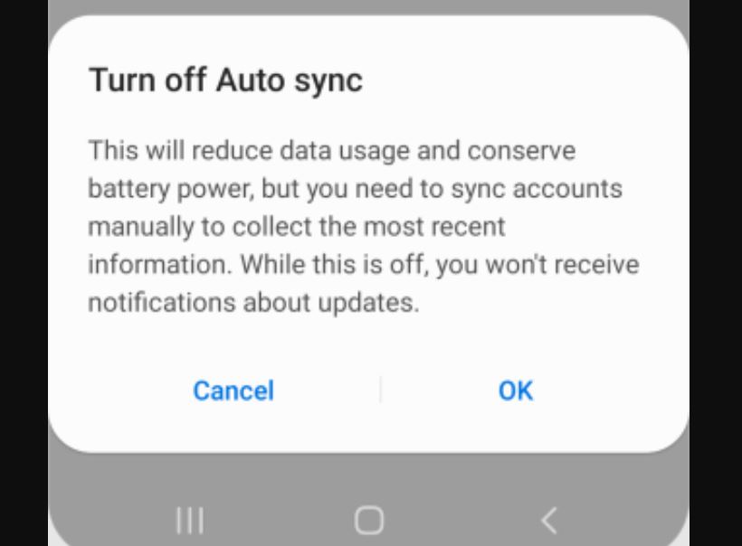 Turn off Auto Sync
