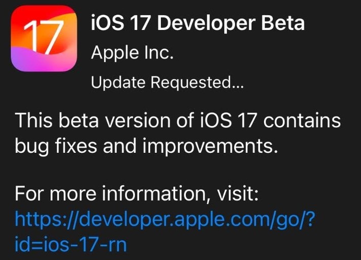 update requested ios 17