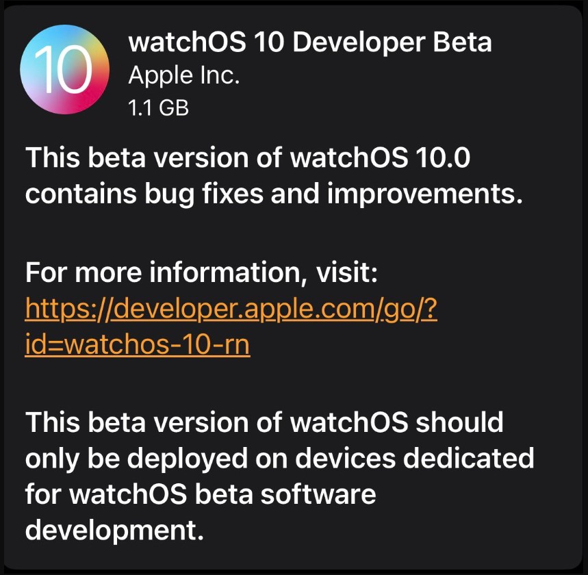 watchos 10 beta