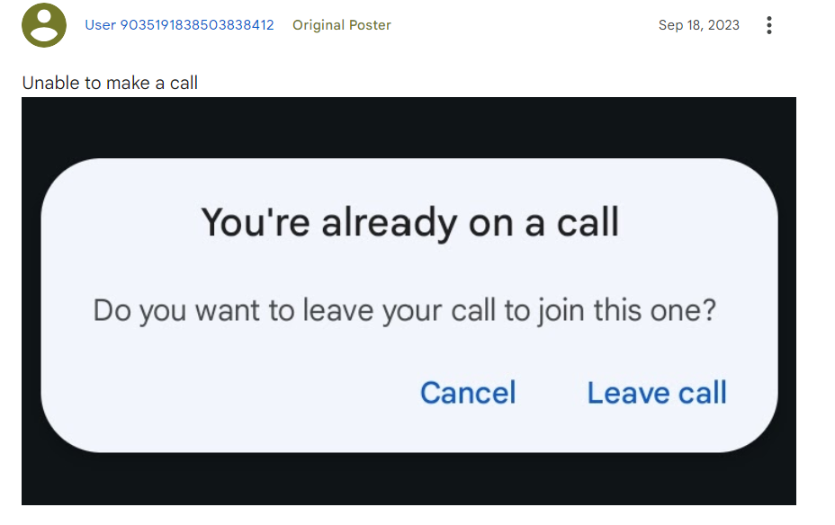 already on a call