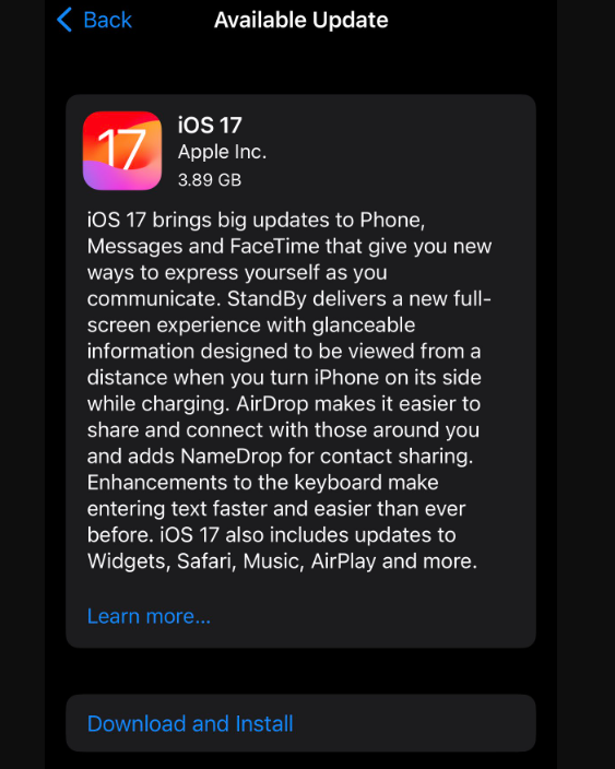 iOS 17 Stable Build