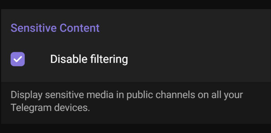 Disable Filtering