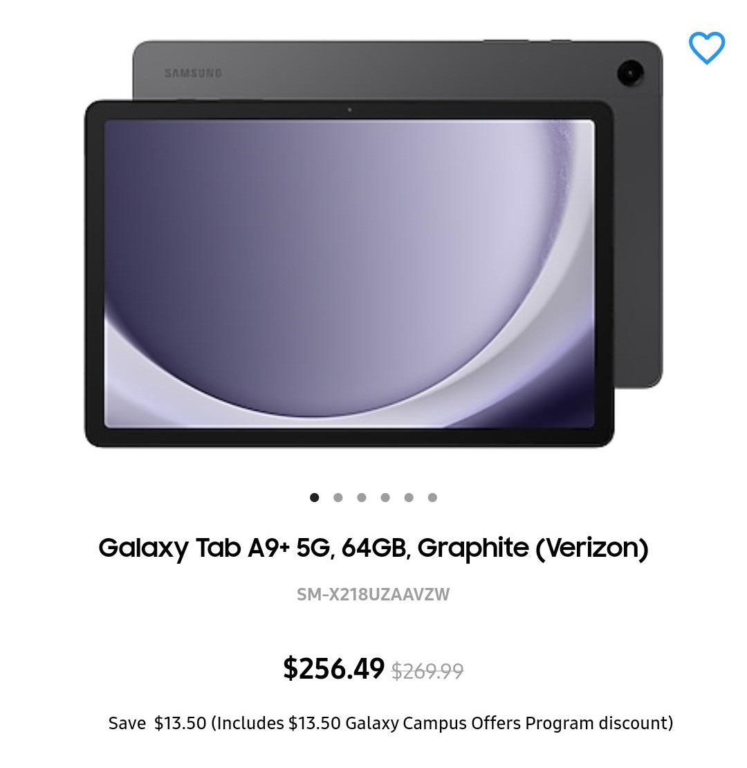 Galaxy Tab A9 in the US
