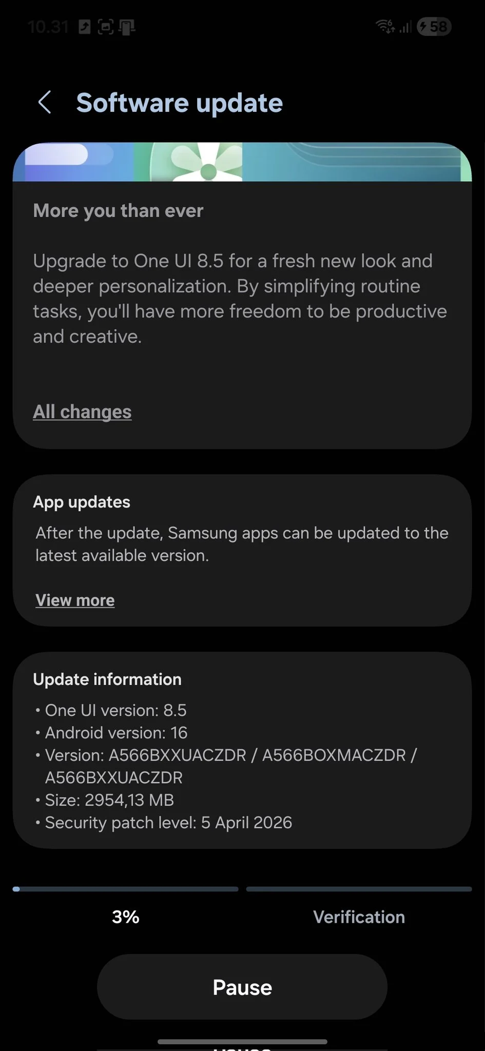 Galaxy A56 One UI 8-5 europe
