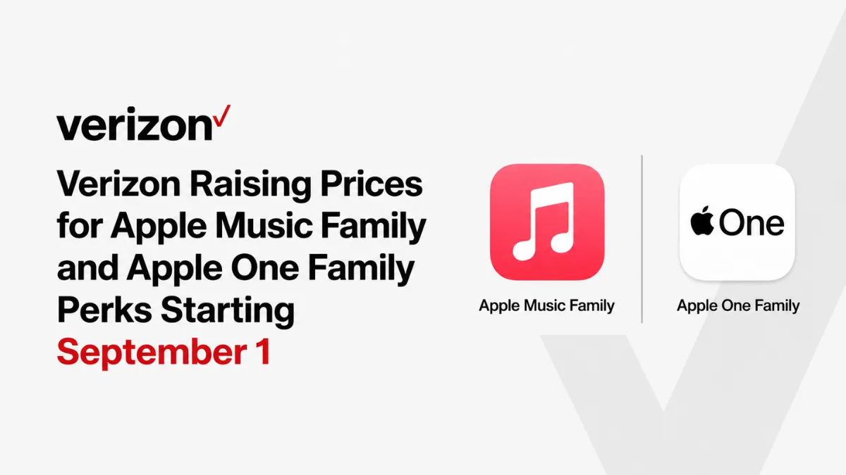 Verizon Raising Prices for Apple Music Family and Apple One Family Perks Starting September 1